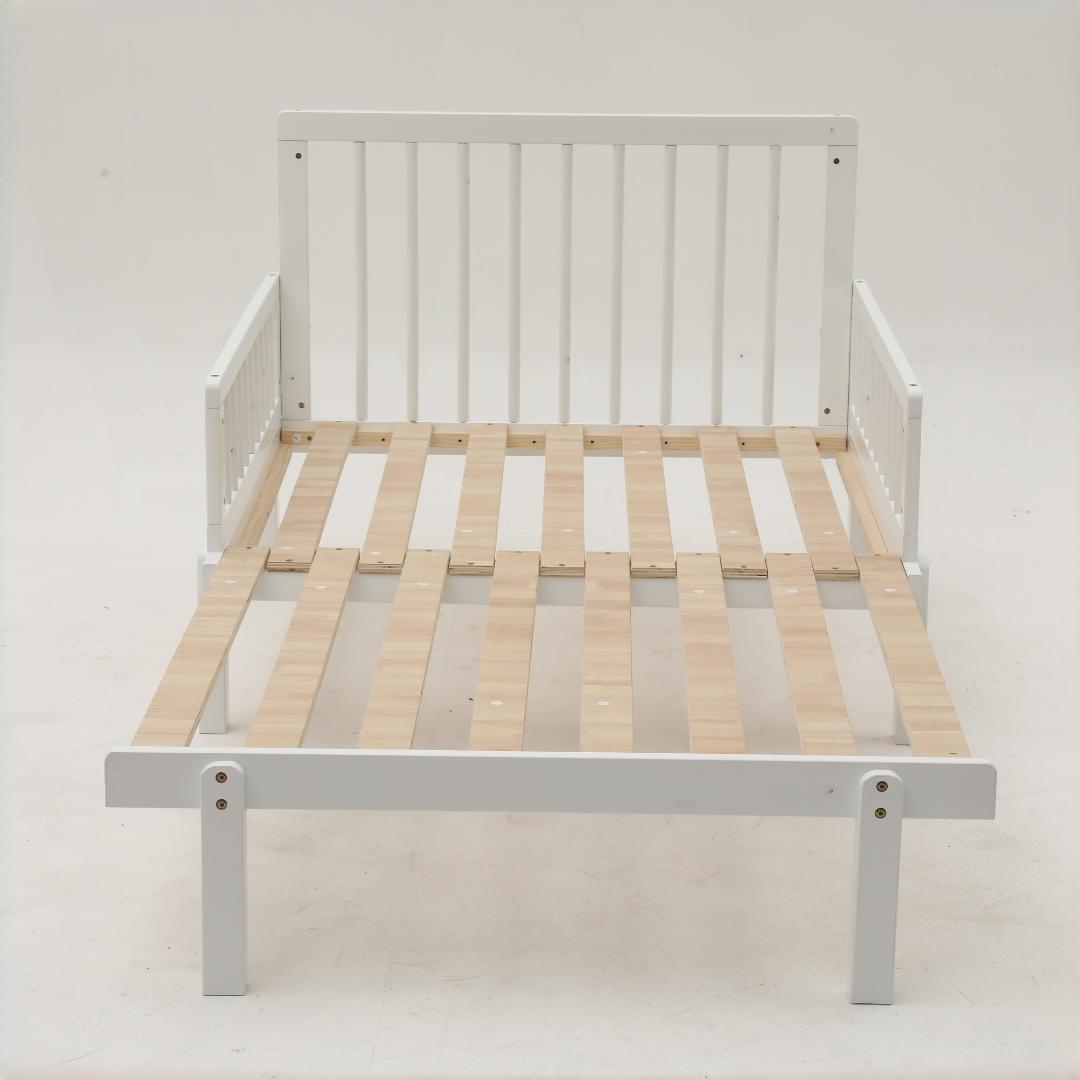 伸長式木製ベッド　引き出し付き　収納付き　天然木製　ソファベッド　WHITE