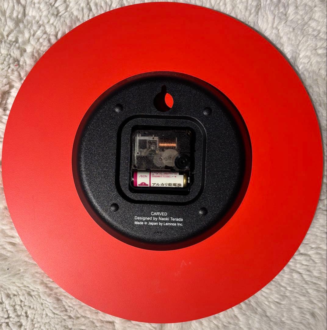 レムノス　掛け時計　オレンジ　CARVED COLORED