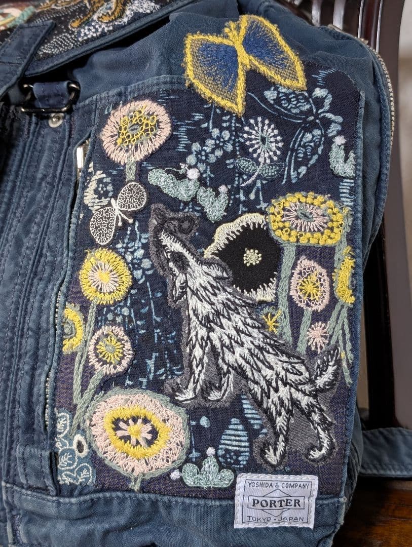❇️専用に《吉田カバンとWolf＆Flower》古布藍型染　朱入　ミナ　リュック