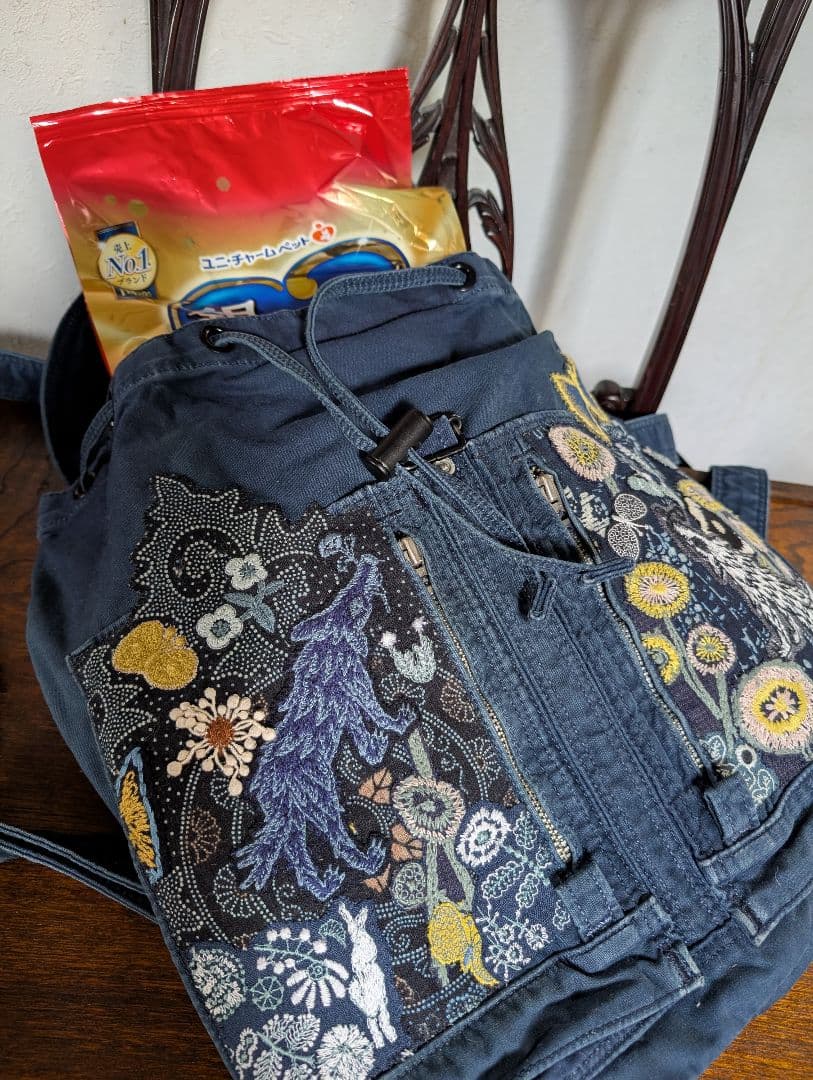 ❇️専用に《吉田カバンとWolf＆Flower》古布藍型染　朱入　ミナ　リュック