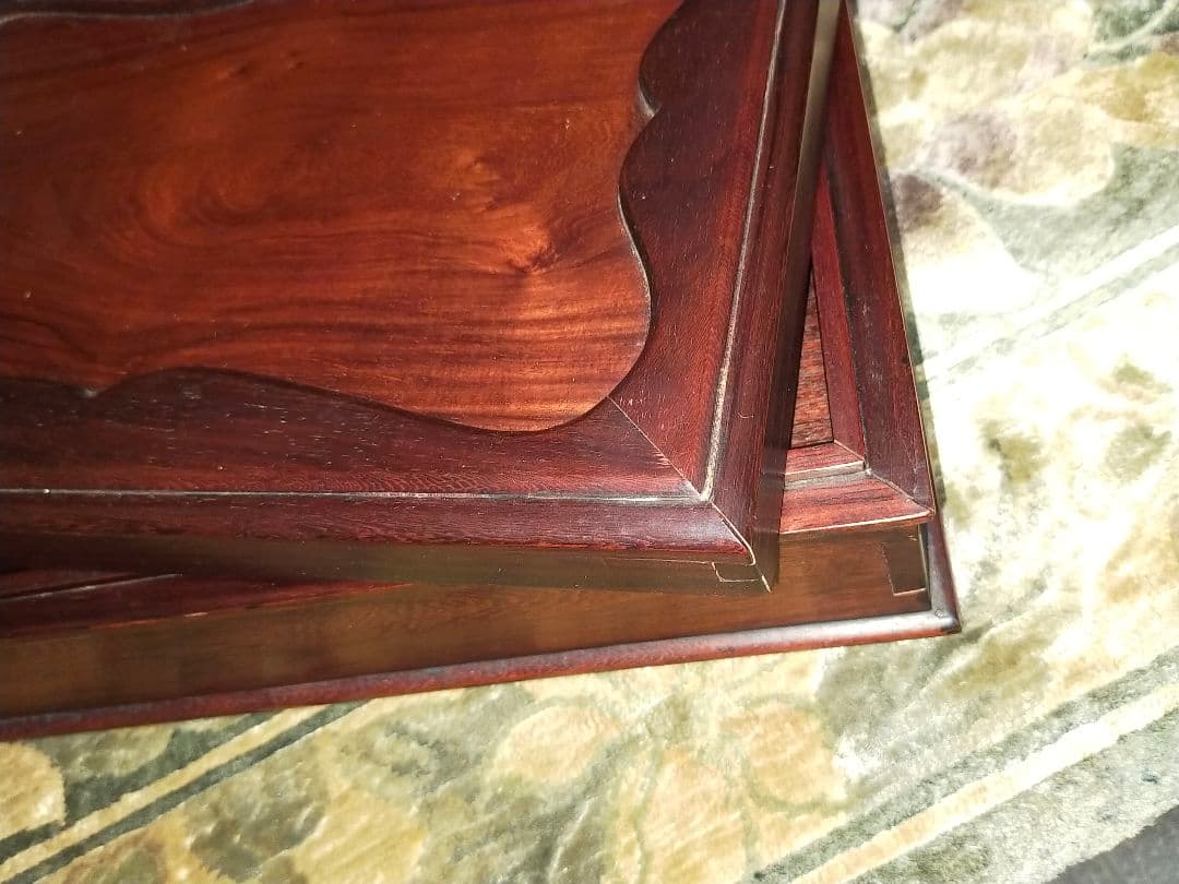 ♥大型　中国　端渓　硯　紫檀ケース付き　6.4ｋｇ　端渓硯　骨董品