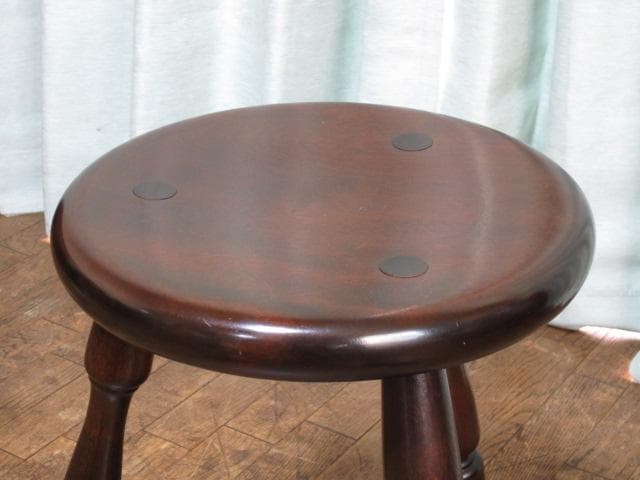松本民芸家具 ミズメザクラ 無垢材 三脚スツール b/丸椅子/丸イス/チェア