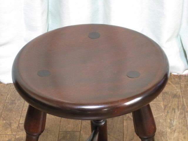 松本民芸家具 ミズメザクラ 無垢材 三脚スツール b/丸椅子/丸イス/チェア