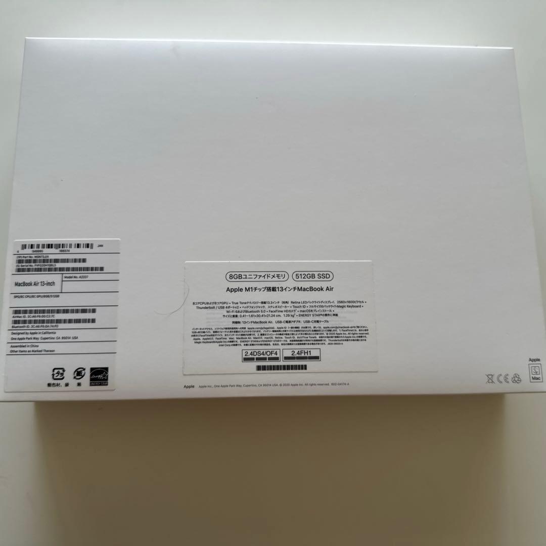 M1 macbook air 13inch 8GBメモリ 512GB SSD