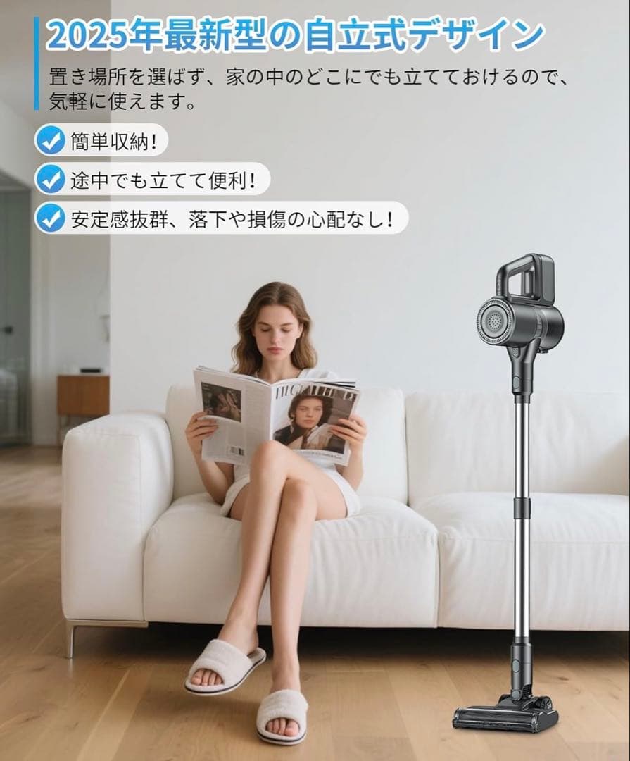 コードレス掃除機 ハンディー 超強力吸引 水タンク サイクロン グリーンライト