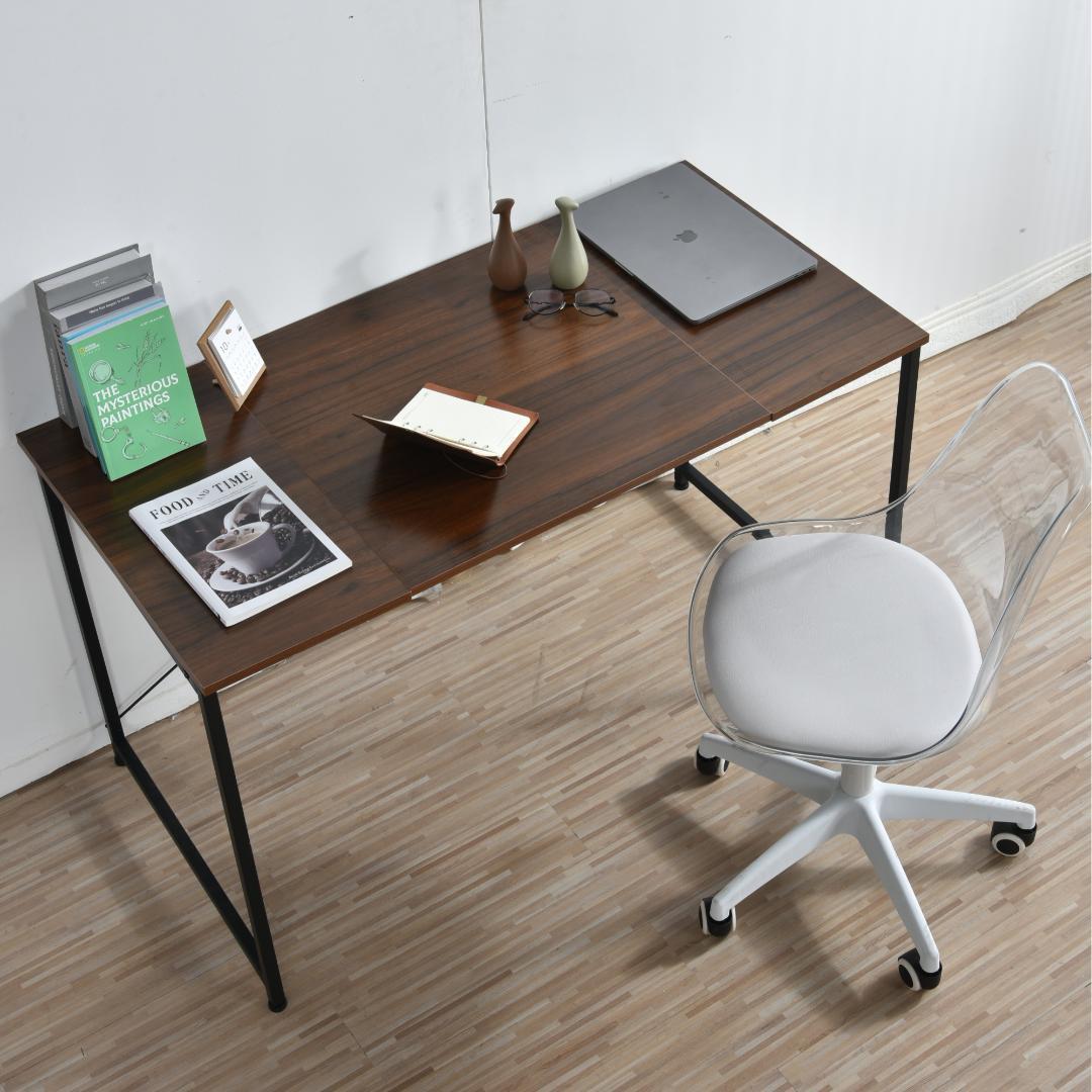 【2個セット】【ダークブラウン】パソコンデスク シンプル 極簡易デスク 木製机