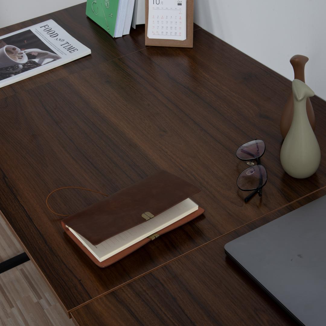 【2個セット】【ダークブラウン】パソコンデスク シンプル 極簡易デスク 木製机