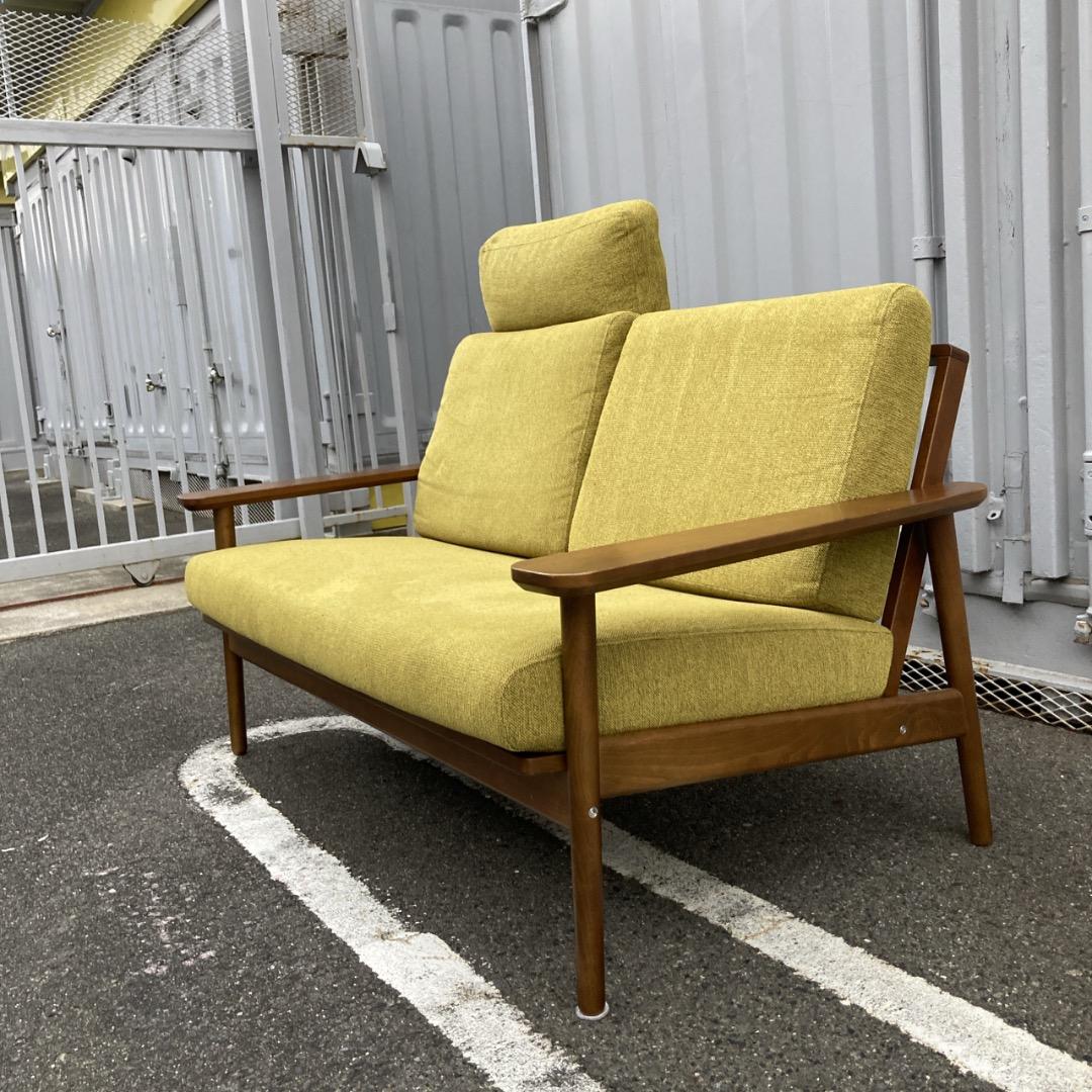 【お値下げOK】綺麗 カリモク スタンダードモダン２Pソファ＋ヘッドレスト付き