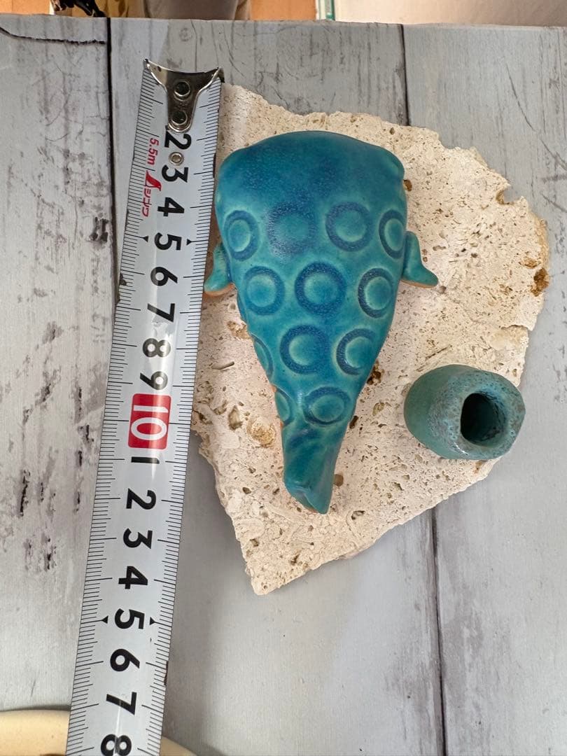 うるま陶器　3点セット　やちむん　沖縄　皿　一輪挿し　ジンベエザメ