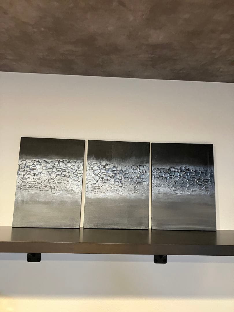 モダンアート　三連　抽象画　〜波〜