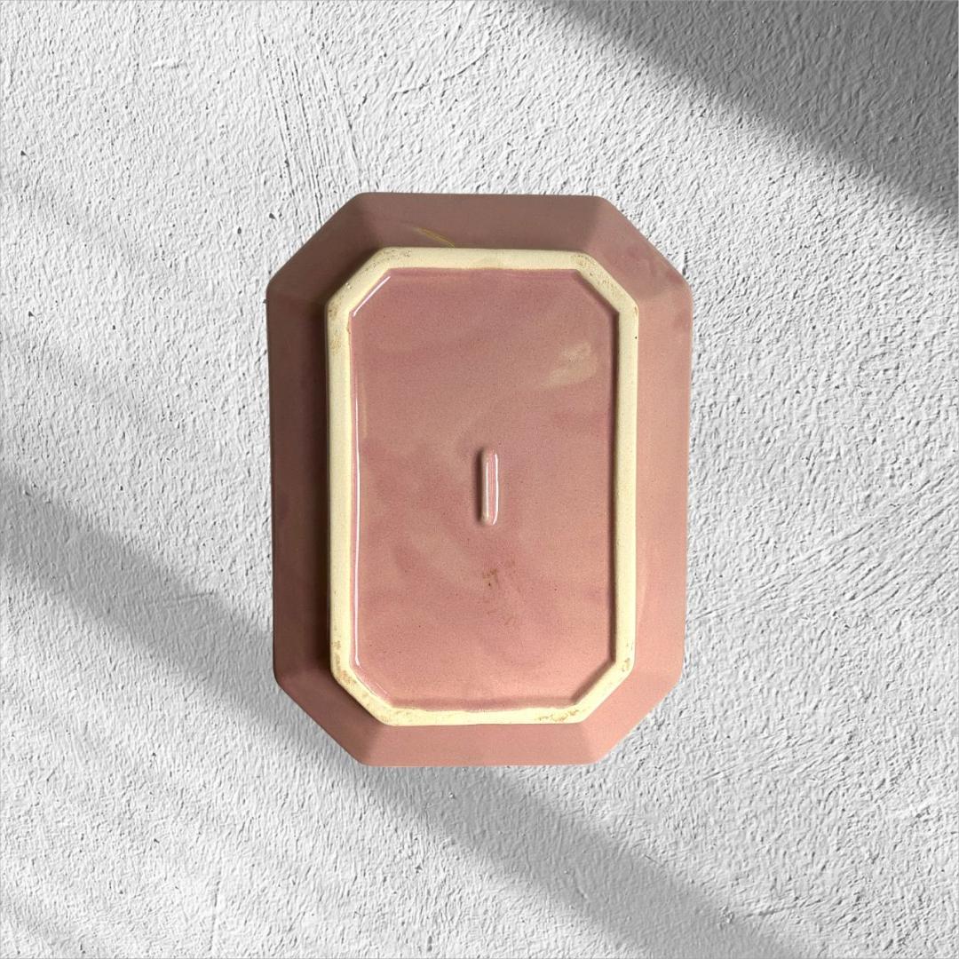 (VNNA1-9-1) ベトナム ソンベ焼き 長方形 花柄 ナンセラミック