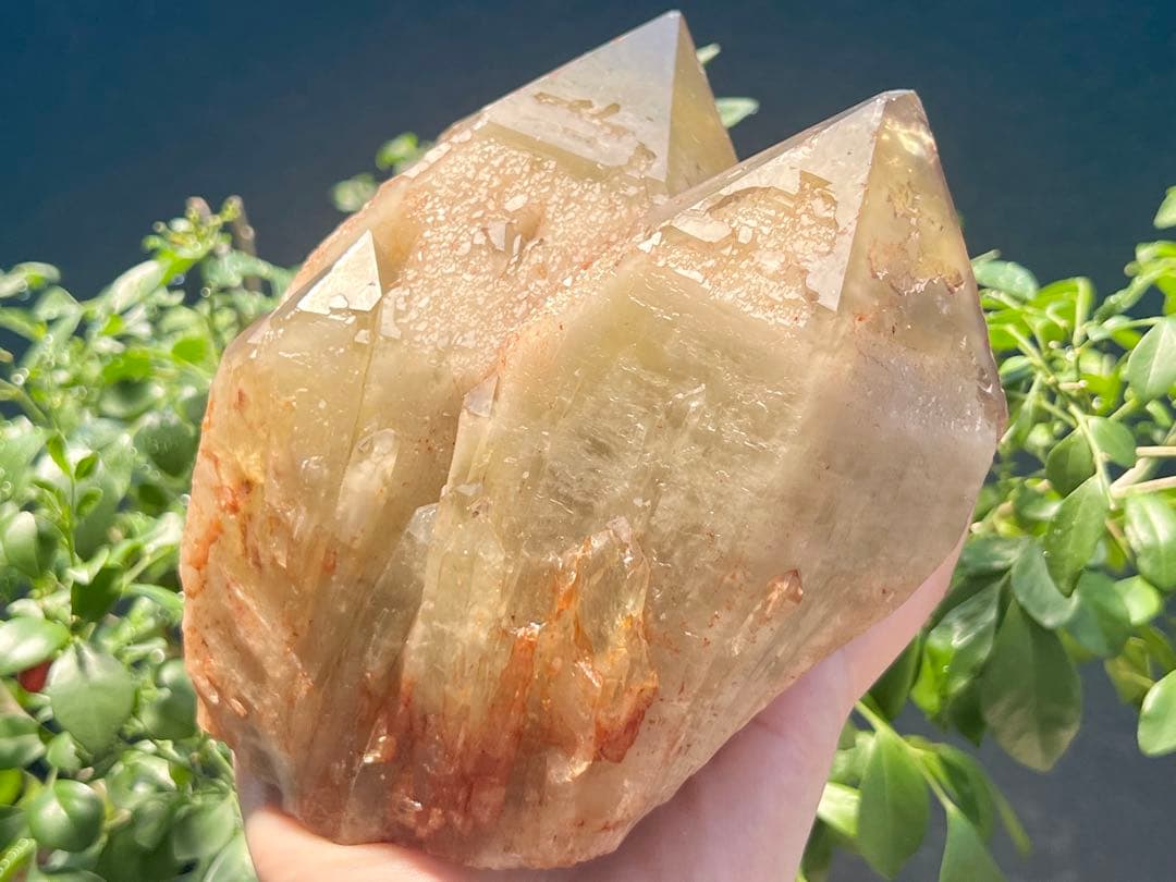 ツイン（双子水晶）レコードキーパー　ナチュラルシトリンキャンドルクォーツ 天然石