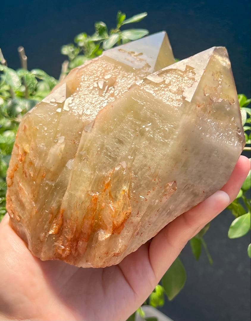 ツイン（双子水晶）レコードキーパー　ナチュラルシトリンキャンドルクォーツ 天然石