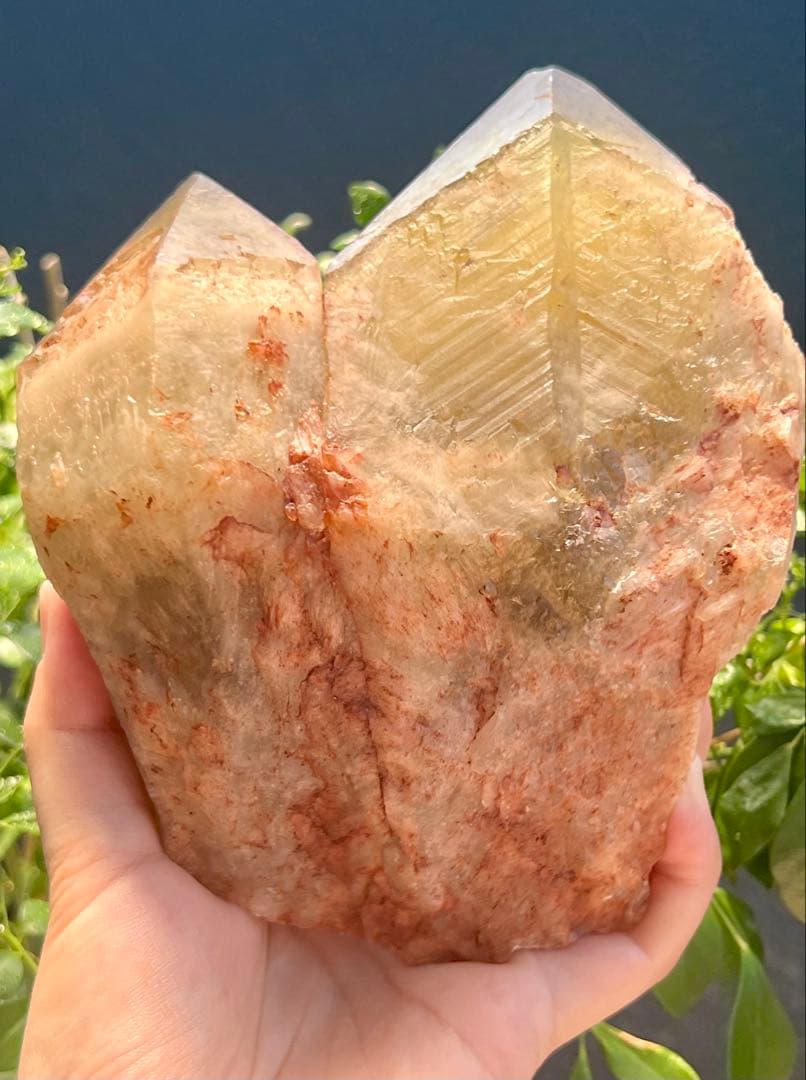 ツイン（双子水晶）レコードキーパー　ナチュラルシトリンキャンドルクォーツ 天然石