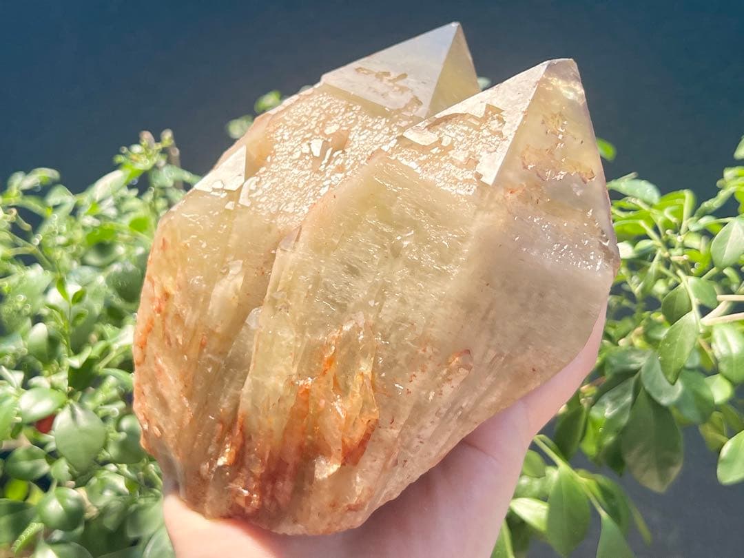 ツイン（双子水晶）レコードキーパー　ナチュラルシトリンキャンドルクォーツ 天然石
