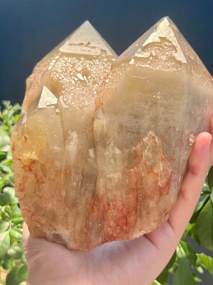 ツイン（双子水晶）レコードキーパー　ナチュラルシトリンキャンドルクォーツ 天然石