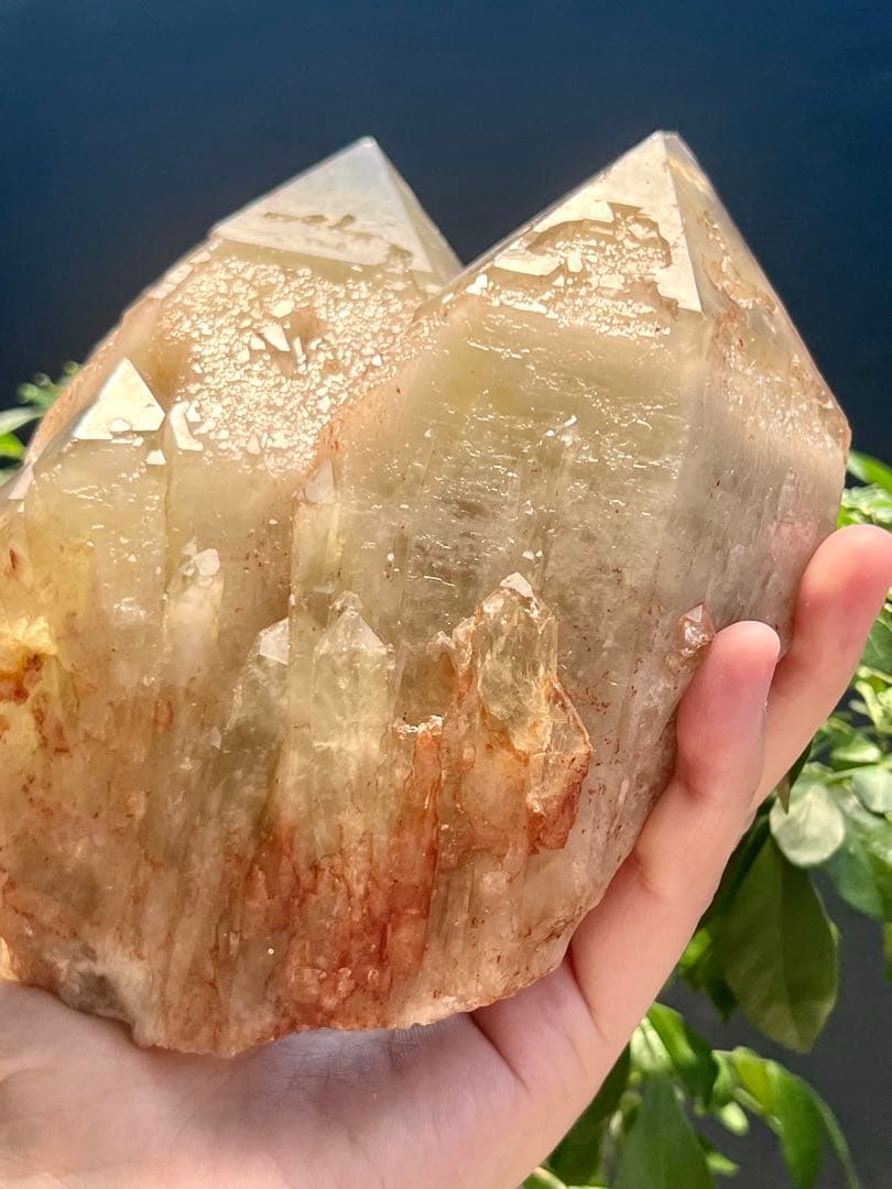 ツイン（双子水晶）レコードキーパー　ナチュラルシトリンキャンドルクォーツ 天然石