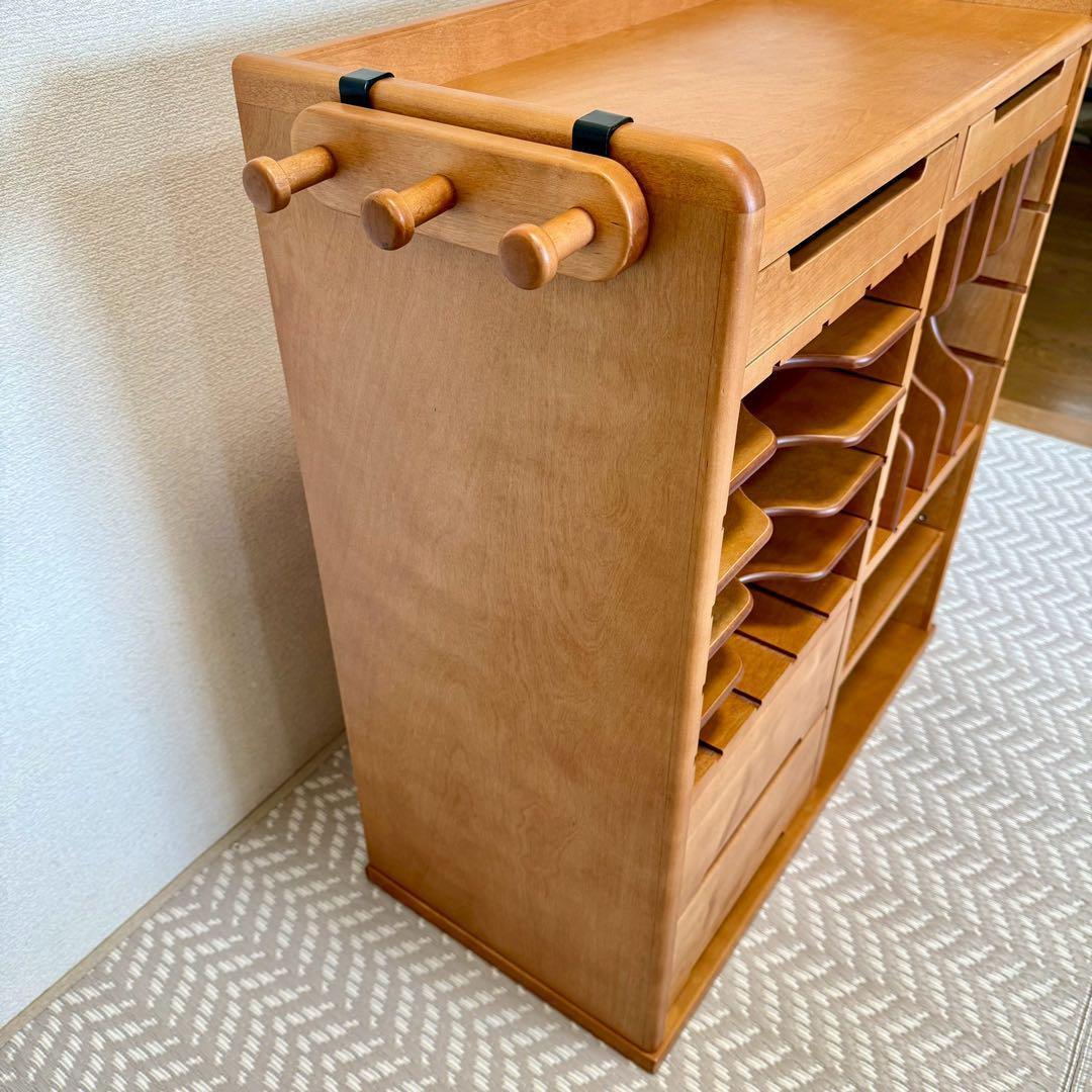 しん　起立木工 ランドセルラック 樺材 ブラウン　レコード　大塚家具