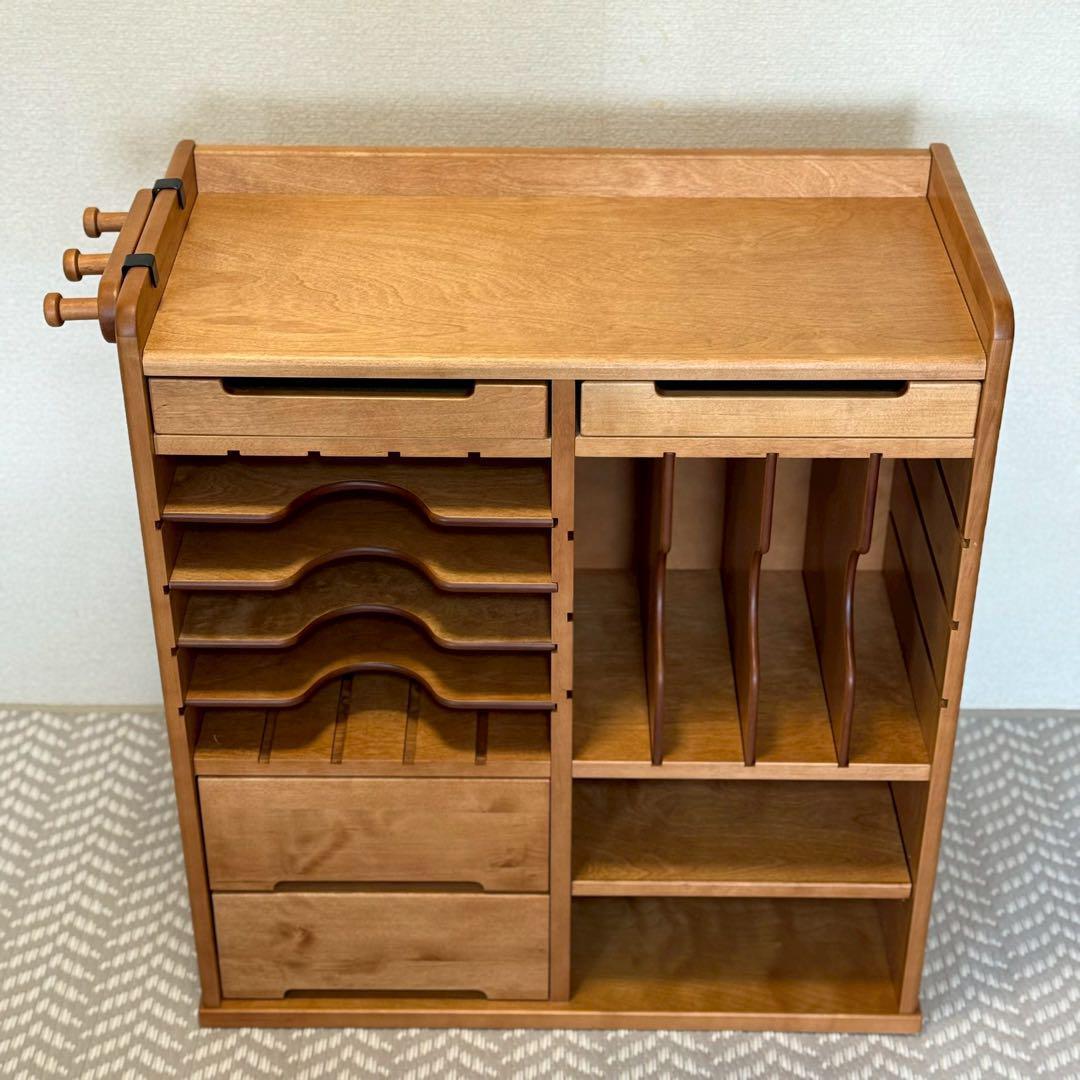 しん　起立木工 ランドセルラック 樺材 ブラウン　レコード　大塚家具