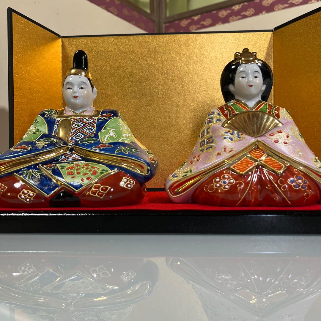 カンちゃん❣️九谷焼　親王飾り　お雛様