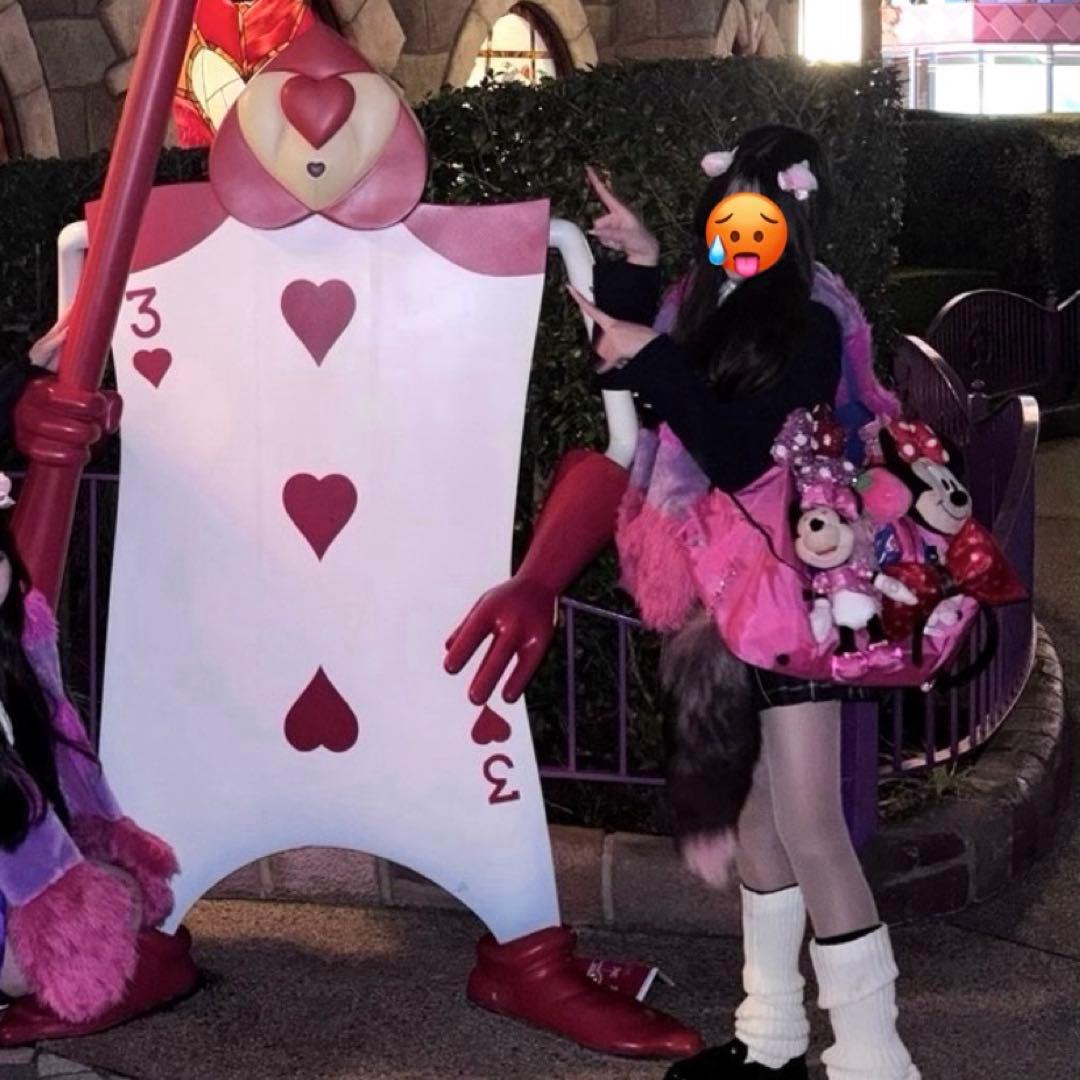 【美品】チェシャ猫 マフラーキャップ ファンキャップ Disney ディズニー