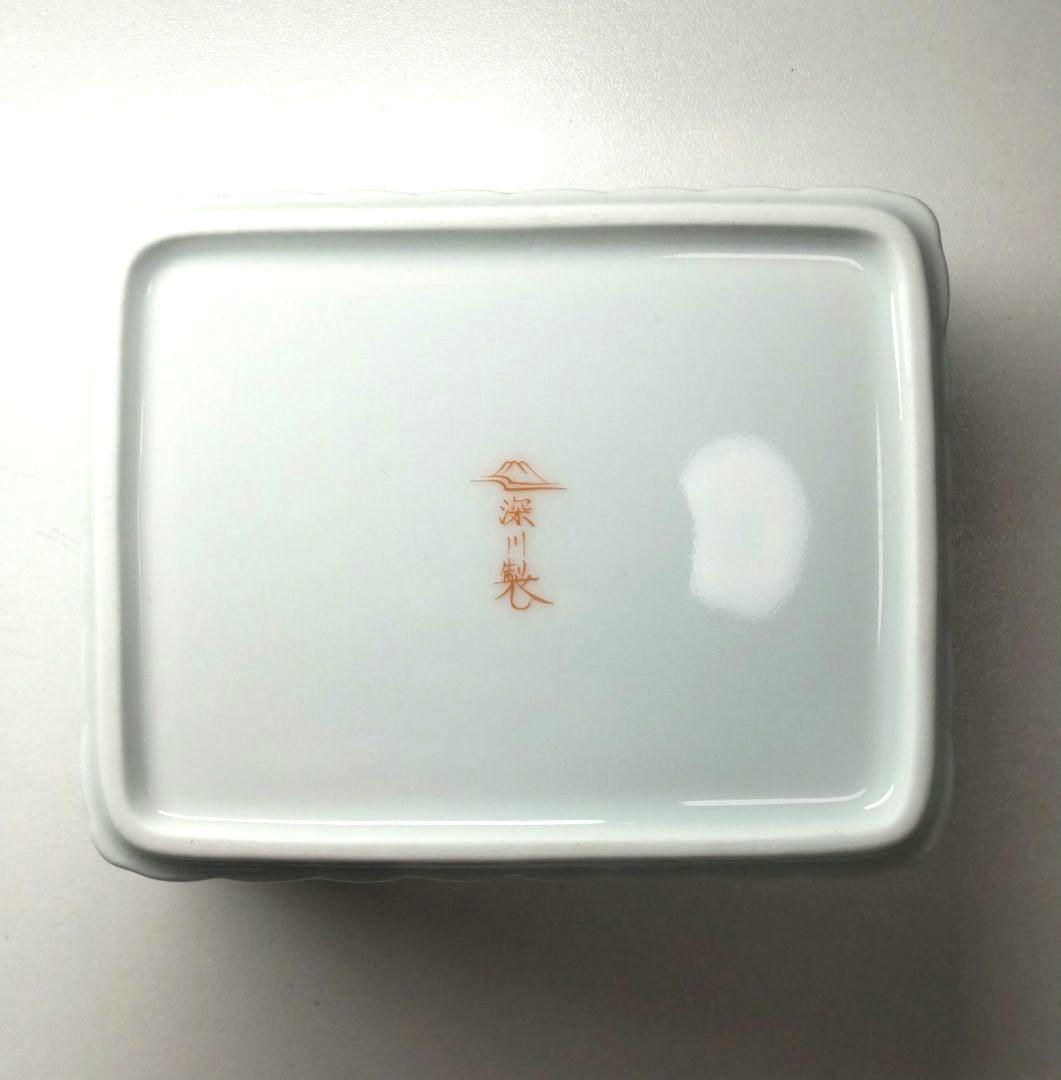 美品 深川製磁 蓋物 色絵花鳥紋 廃盤 希少