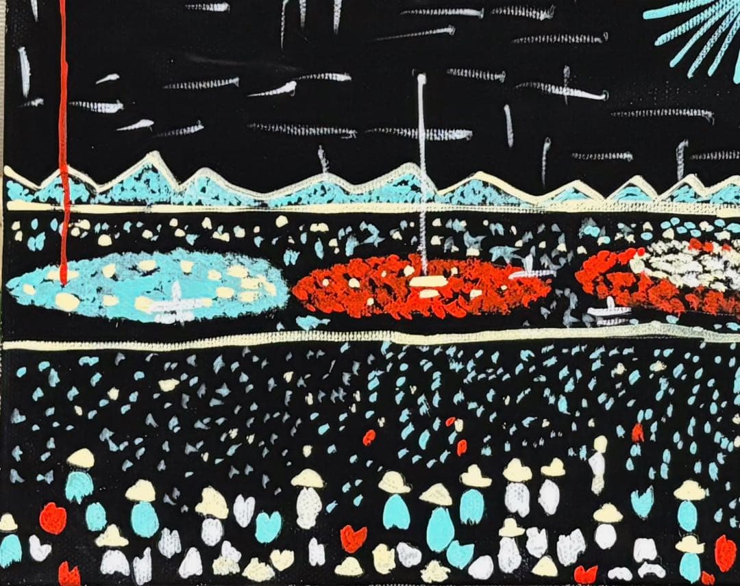 【F4号】手描き油彩　山下清　日本平の富士 額縁　新品額　サイン　落款　共シール