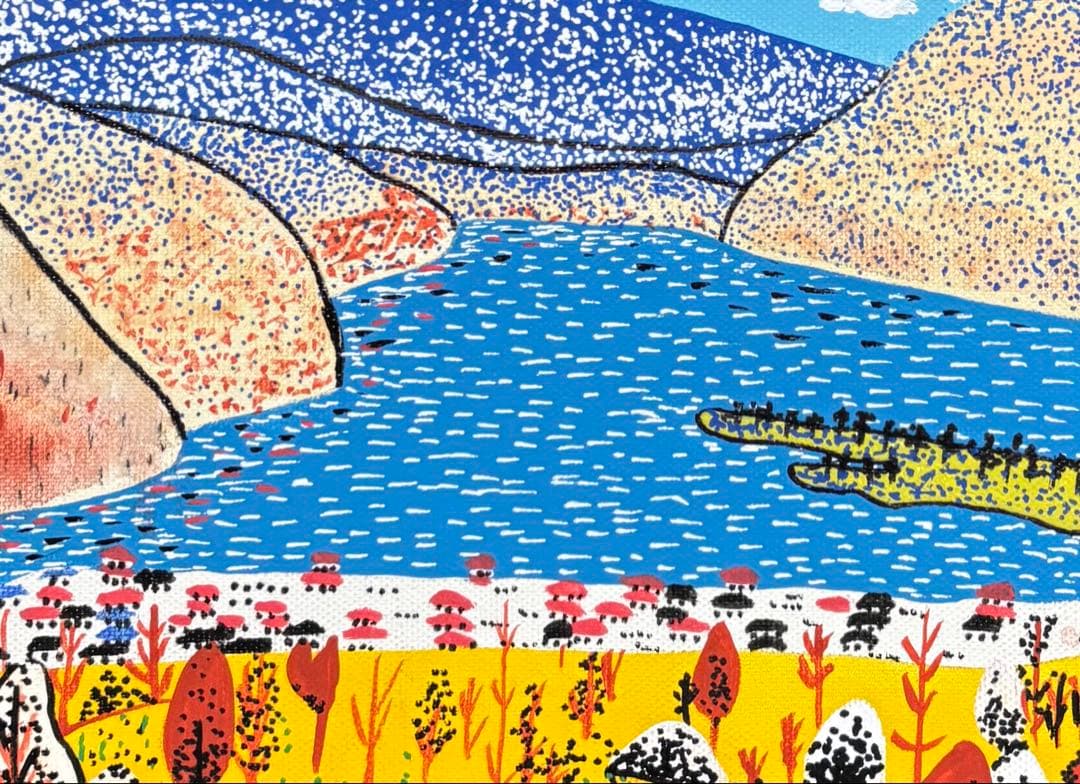 【F4号】手描き油彩　山下清　日本平の富士 額縁　新品額　サイン　落款　共シール