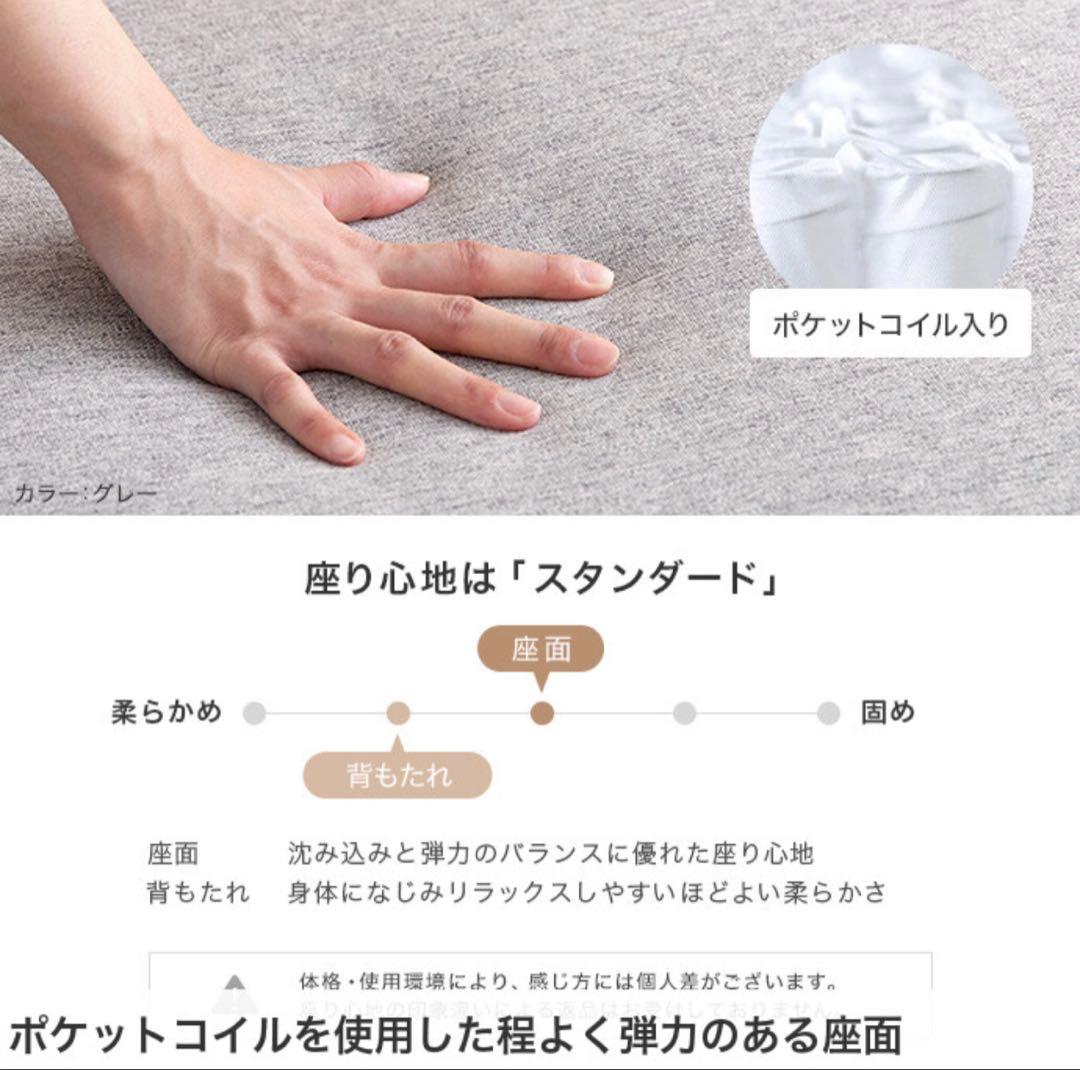 ソファ 2点セット 木製 2人掛け 1人掛け ベージュ ロータイプ 肘なし