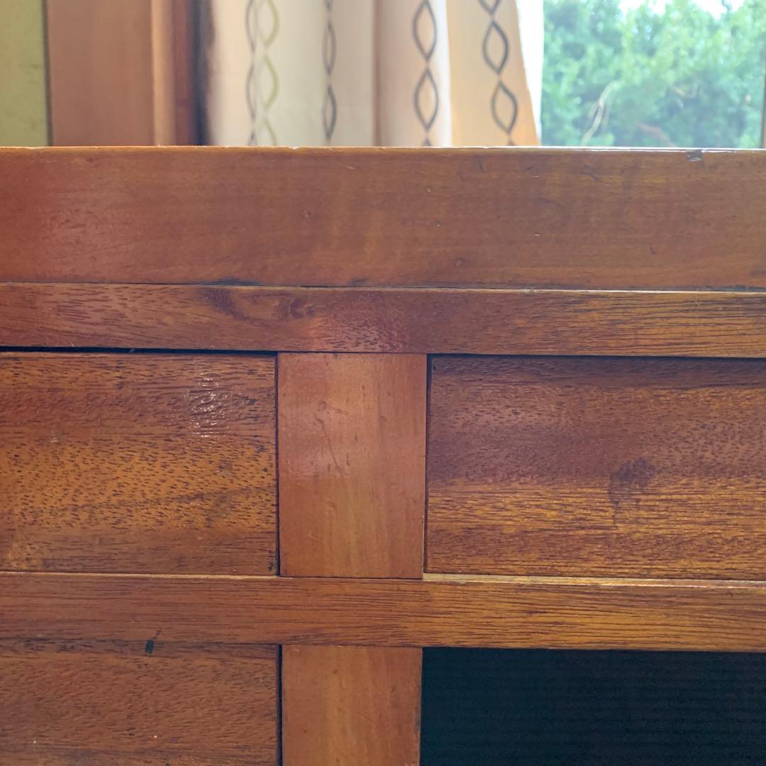 両袖文机 文机 帳場机 ローボード レトロ家具 和製アンティーク