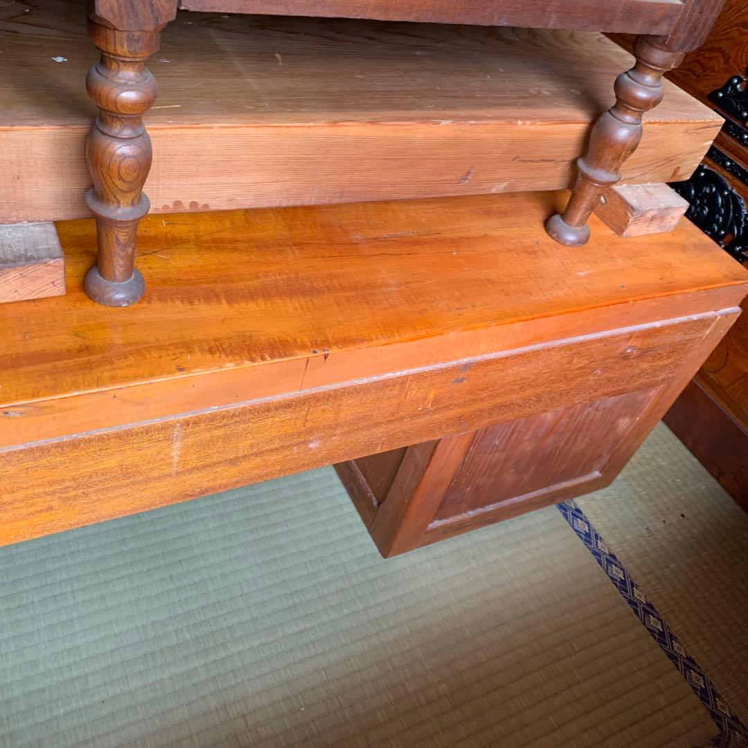 両袖文机 文机 帳場机 ローボード レトロ家具 和製アンティーク