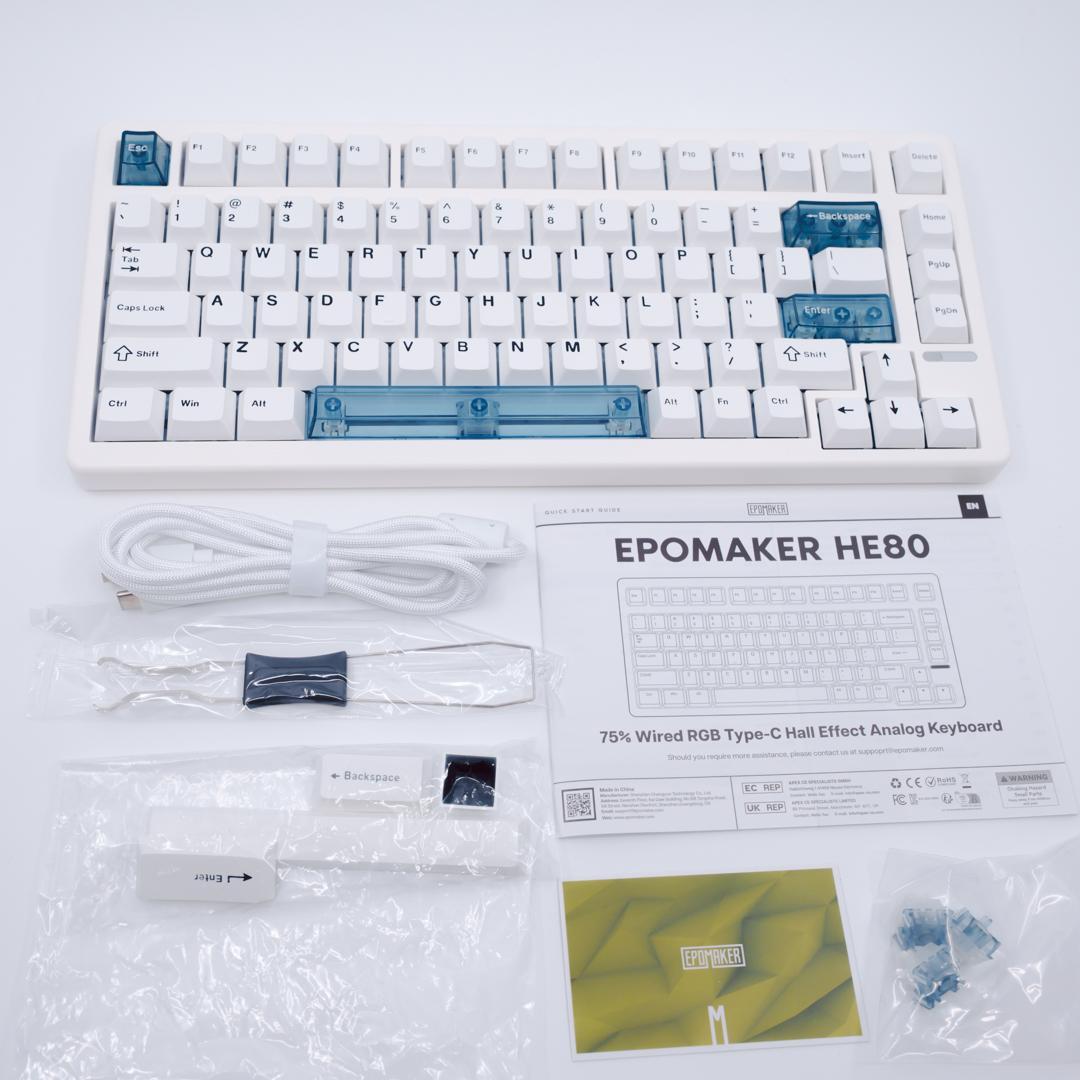 EPOMAKER HE80 8kポーリングレート ラピッドトリガー ホワイト