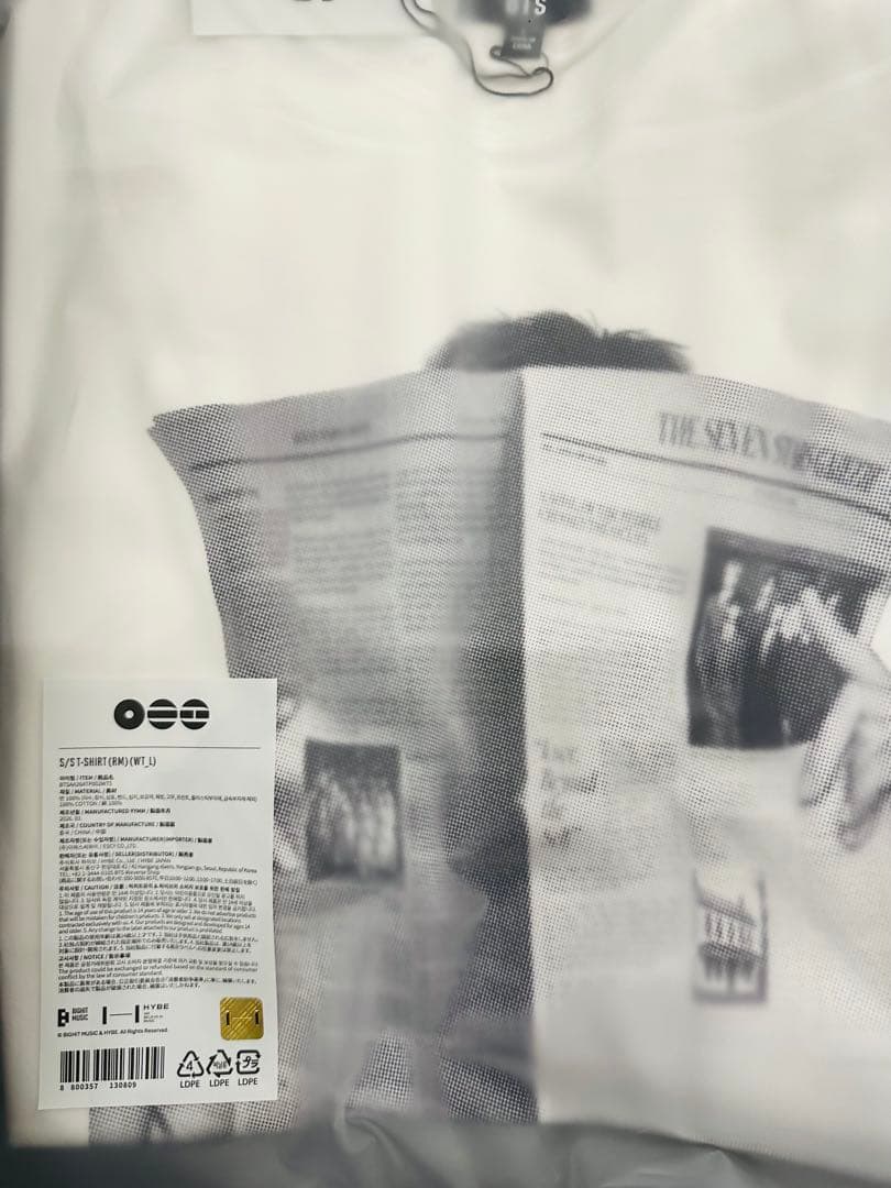 BTS ARIRANG アリラン Tシャツ RM ナムジュン ナム Lサイズ