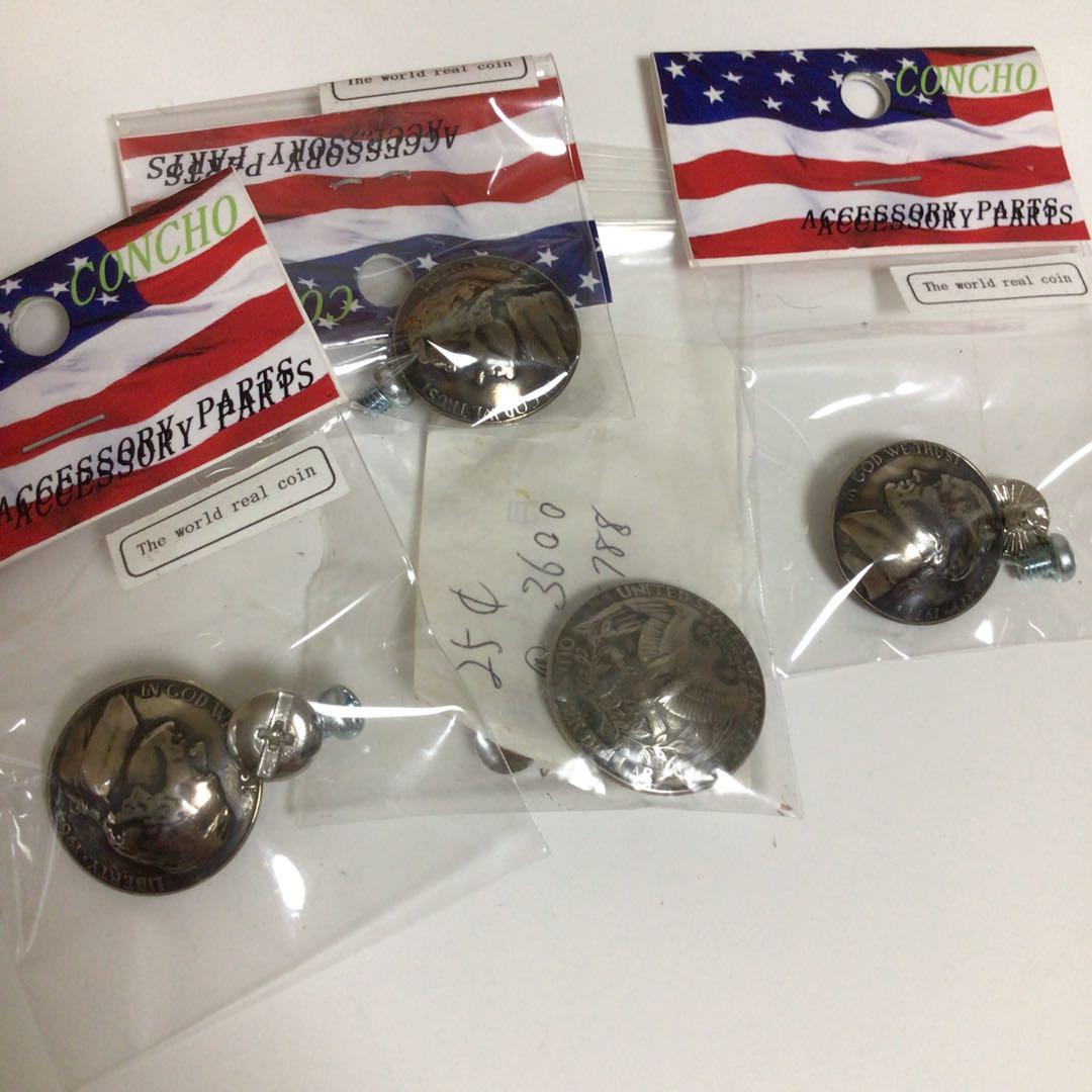 　コンチョ　加工　セット　飾りボタン　木製コレクションボックス デザイン