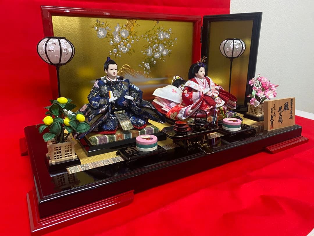 東京久月　雛人形　親王平飾り・間口約６３×奥行約３７×高さ約３２㎝