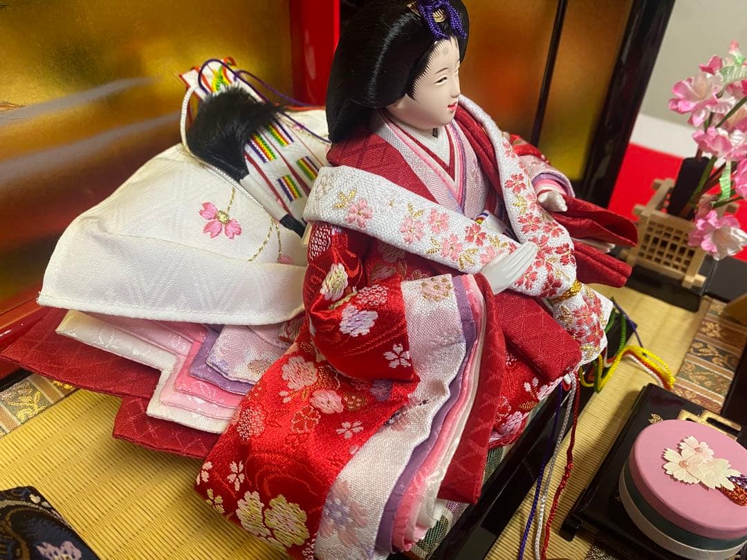 東京久月　雛人形　親王平飾り・間口約６３×奥行約３７×高さ約３２㎝