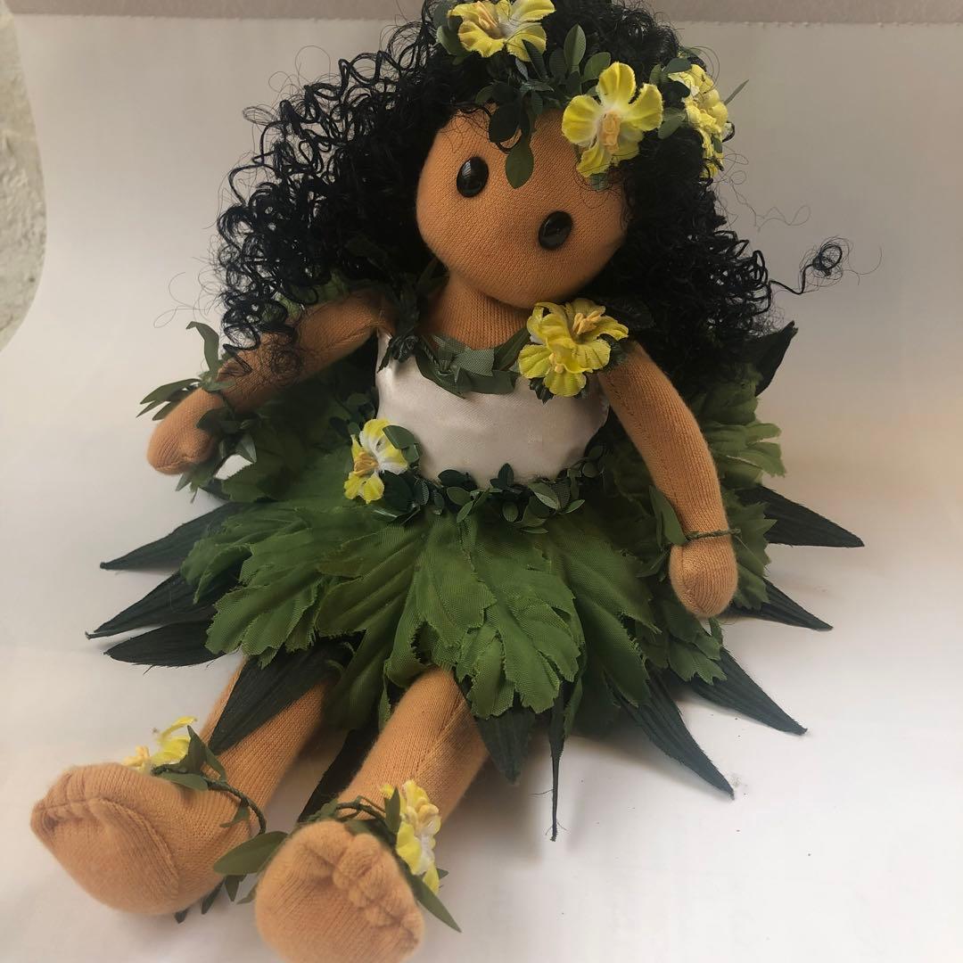 ハワイアン布製人形 オルゴール