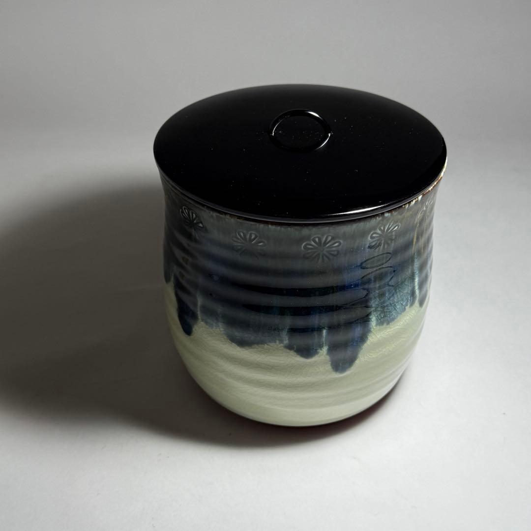 ◆御深井水指 加藤藤山造 二重箱共箱・共布付 本漆蓋 茶道具 未使用品◆