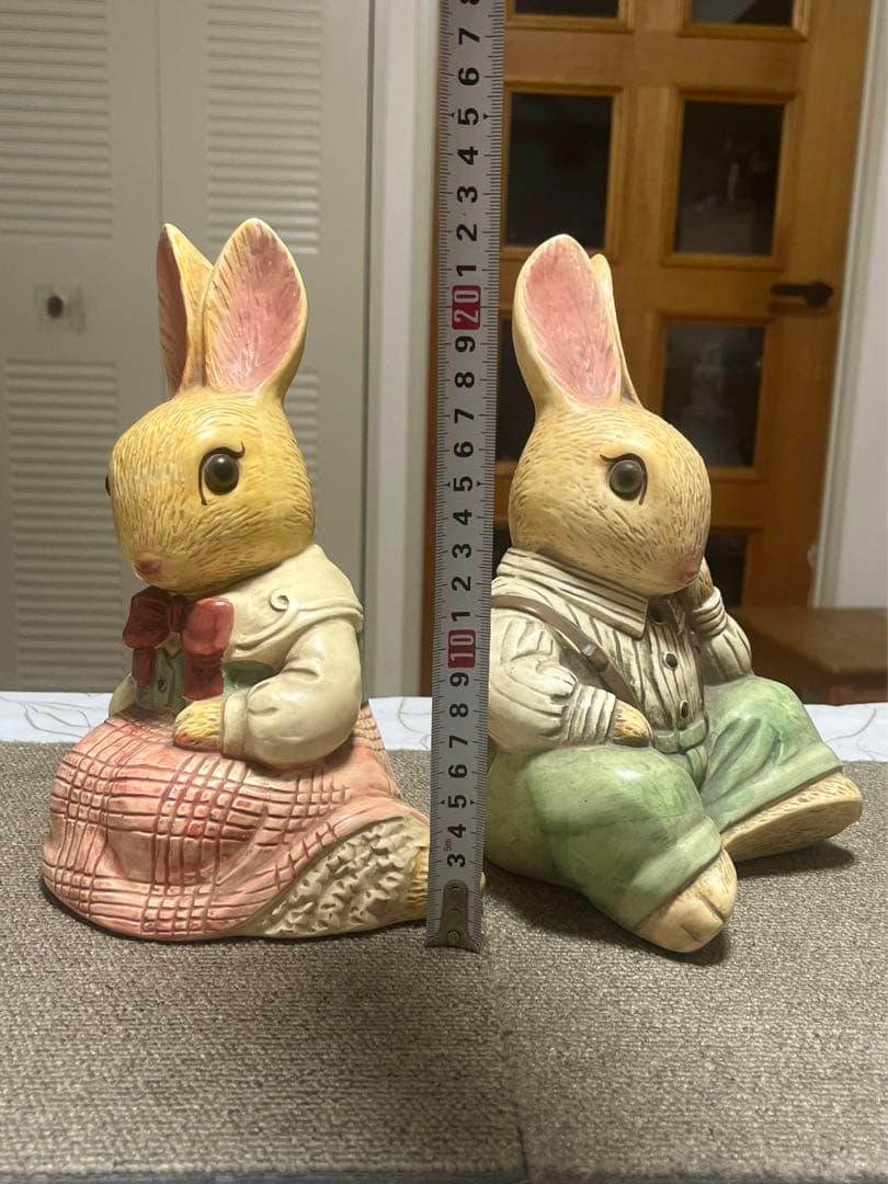 陶器製ピーター・ラビット　うさぎ　フィギュア2点セット