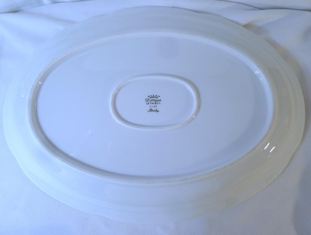 レア!大型35cm!【リチャードジノリ】C－93ホワイト大型オーバルプレート美品