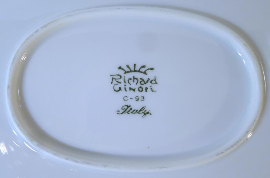 レア!大型35cm!【リチャードジノリ】C－93ホワイト大型オーバルプレート美品