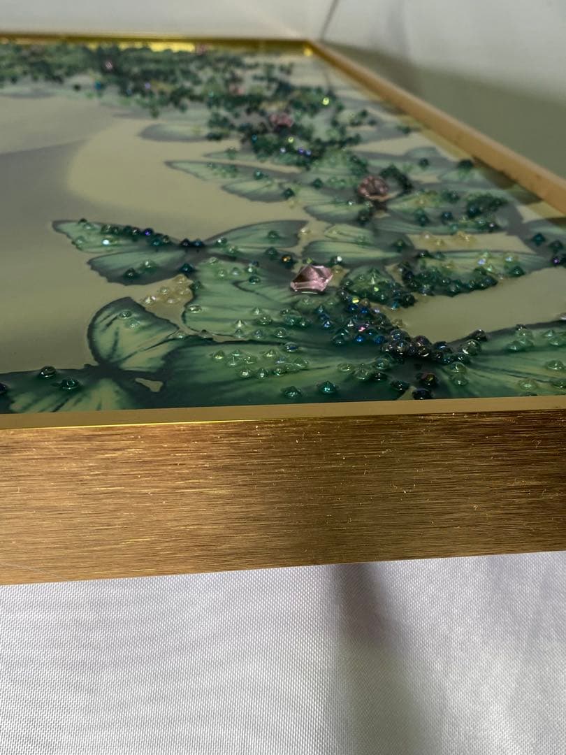 1842❣️ アートフレーム バタフライ 絵画 クリスタルピクチャー  2点セット