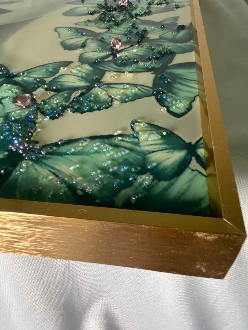 1842❣️ アートフレーム バタフライ 絵画 クリスタルピクチャー  2点セット