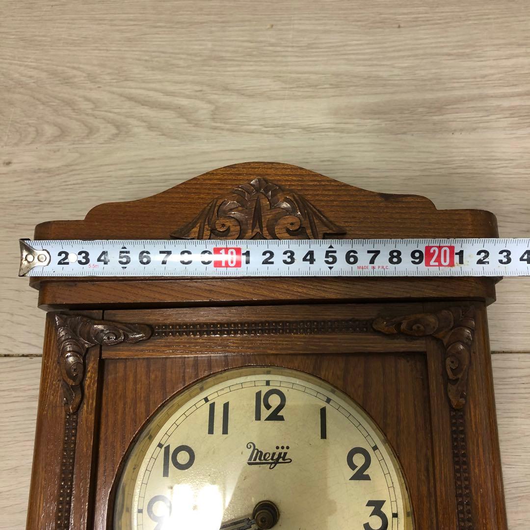 meiji アンティーク　柱時計　古時計　掛時計