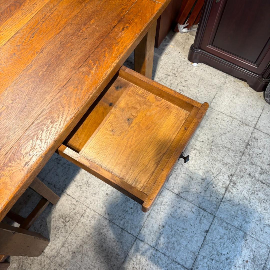 M♦Sale東名　希少　アンティーク オーク　総無垢ダイニング4点セット