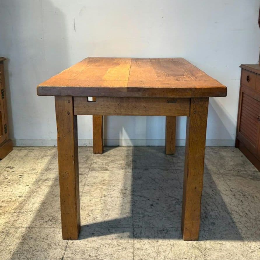 M♦Sale東名　希少　アンティーク オーク　総無垢ダイニング4点セット