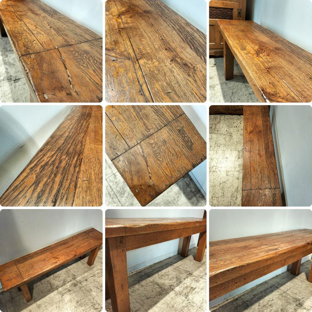 M♦Sale東名　希少　アンティーク オーク　総無垢ダイニング4点セット