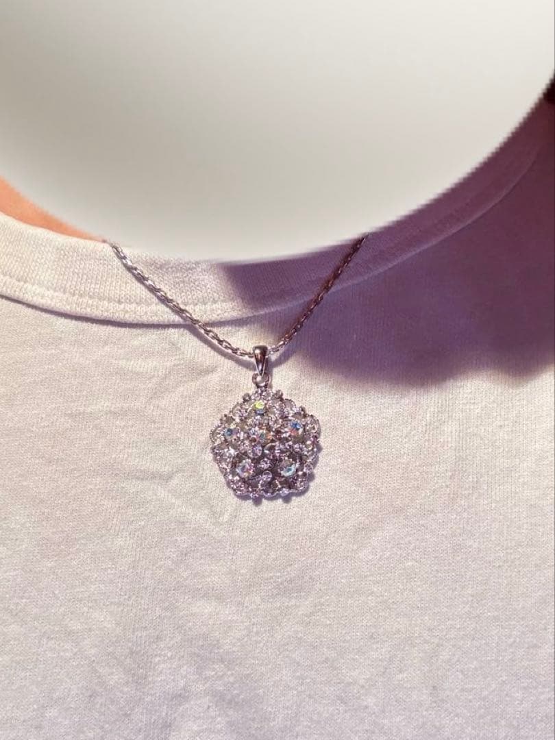 シルバー　ジルコニア　ネックレス