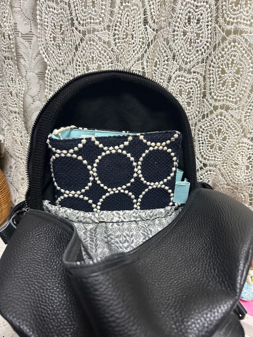 60302 ミナペルホネンハーフハンドメイド本革リュック ＬＬカラフルtarte