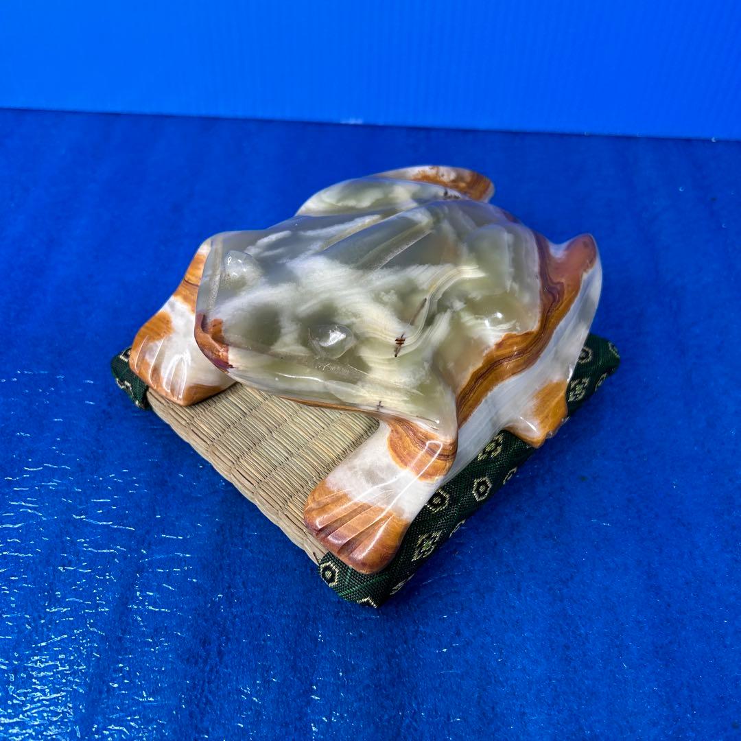 瑪瑙石 カエル置物　メノウ石　お金がカエル置物　パワーストーン置物